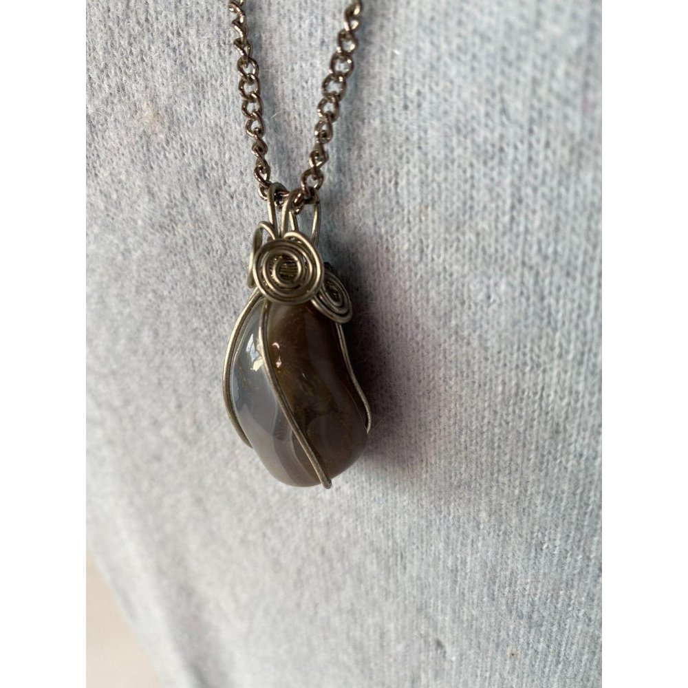 Artisan Grey Stone Necklace